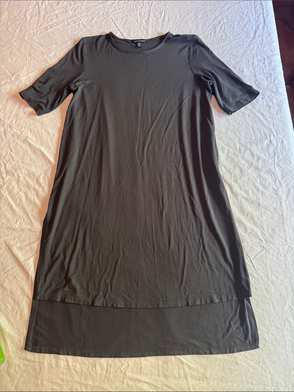 Eileen Fisher Classic Charcoal Short-Sleeve Shift Dress